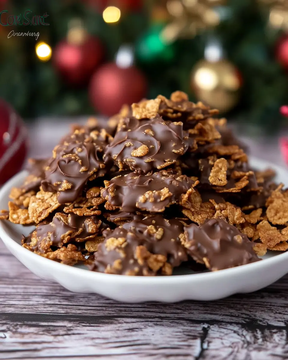 Einfache Cornflakes Plätzchen für Weihnachten (No-Bake) First Image First Image
