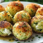 Knusprige Zucchini-Feta-Bällchen aus dem Ofen First Image First Image