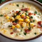 Snow Day Suppe – Herzhafte Kartoffelsuppe mit Huhn, Mais und Bacon First Image First Image