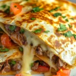 Käseüberbackene Steak-Quesadillas First Image First Image