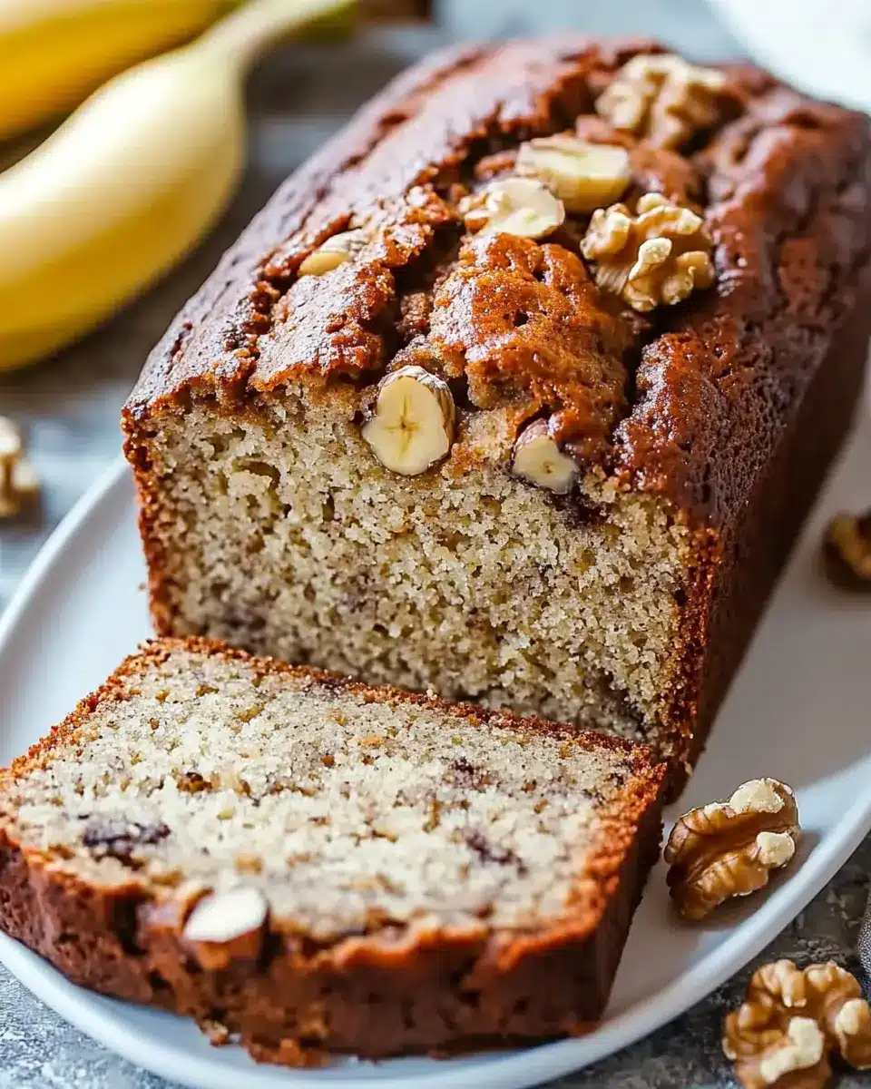 Saftiges Bananenbrot mit Walnüssen: Einfaches Rezept für ein gesundes Frühstück oder Snack First Image First Image