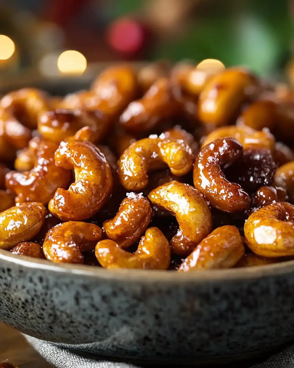 Honiggeröstete Cashewnüsse mit Weihnachtsgewürzen First Image First Image