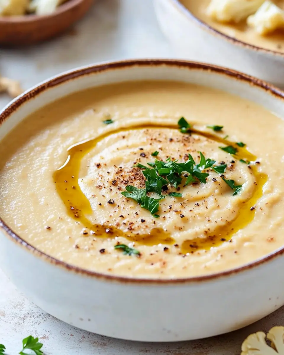 Cremige Blumenkohlsuppe (vegan) First Image First Image