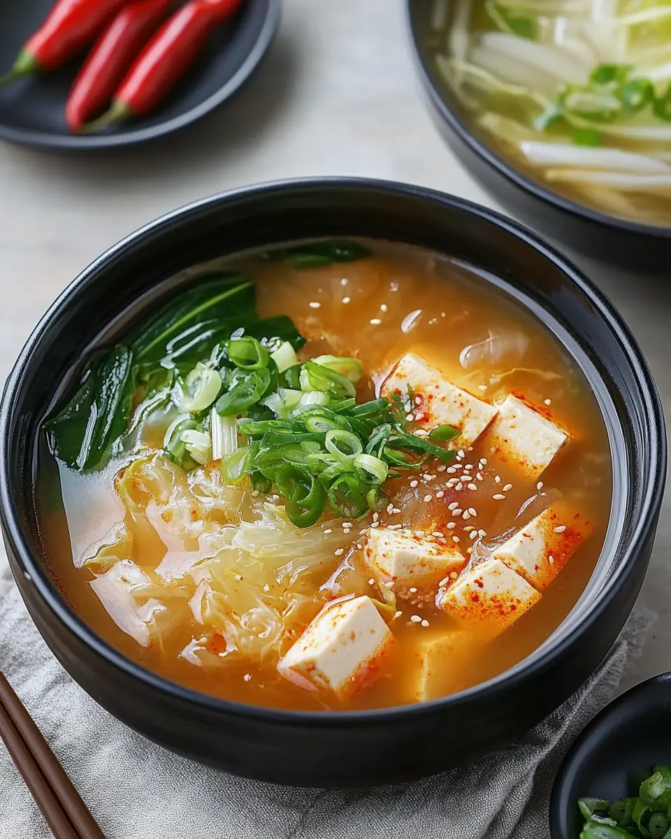 Kohl Sojabohnenpaste Suppe – Baechu Doenjang Guk genießen First Image First Image