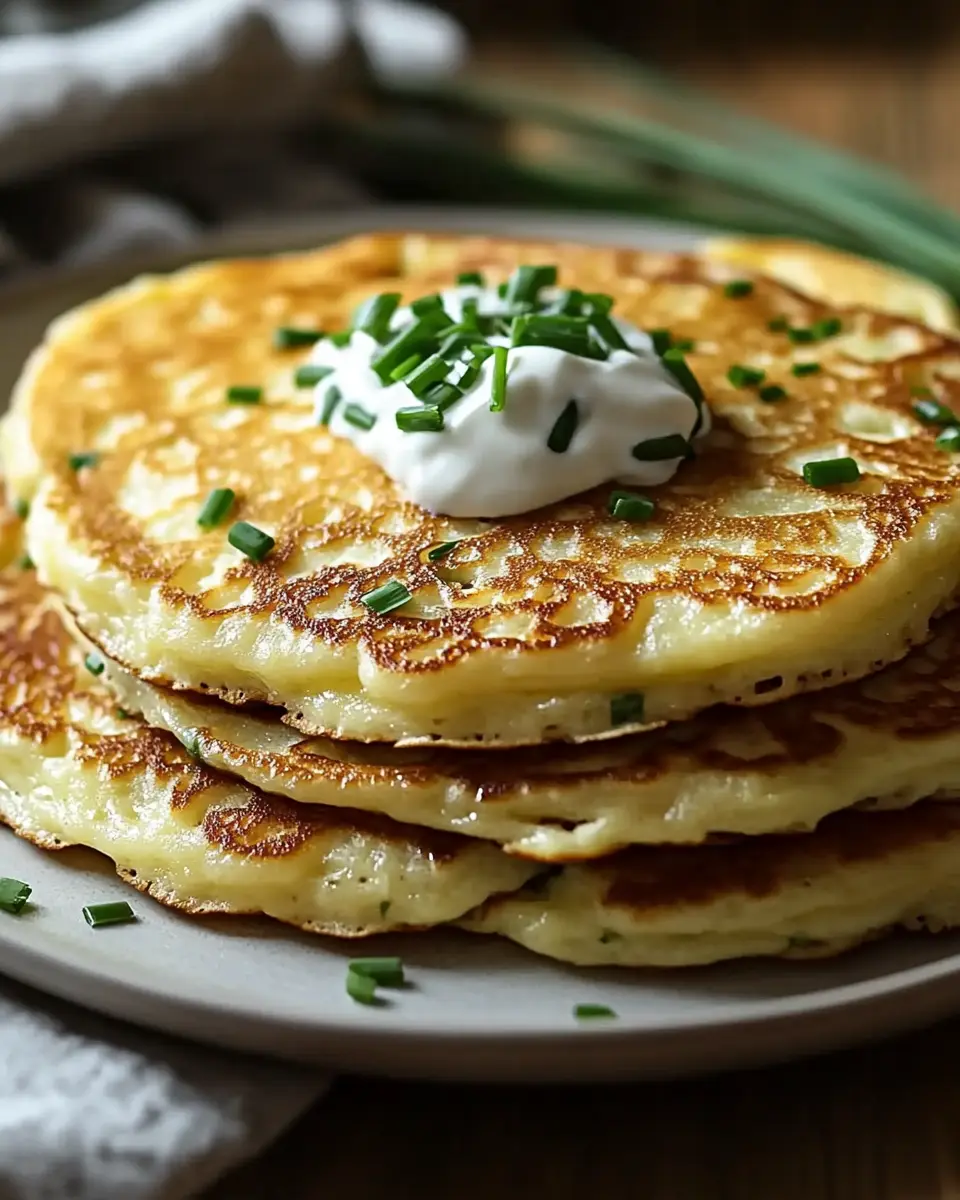 Käse Schnittlauch Pfannkuchen: Herzhaft, fluffig und perfekt fürs Frühstück First Image First Image
