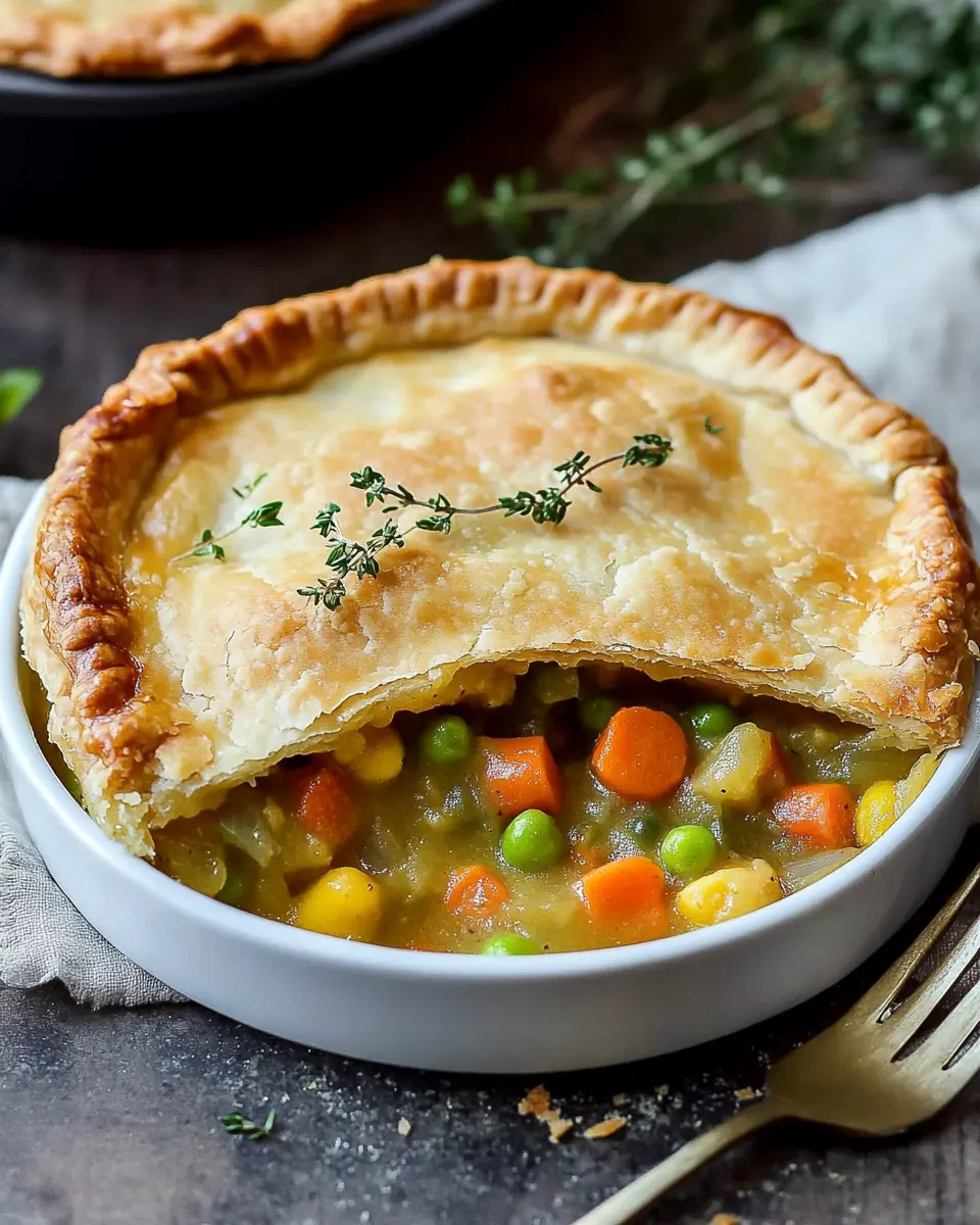 Veganer Pot Pie (herzhafter Gemüsekuchen) First Image First Image