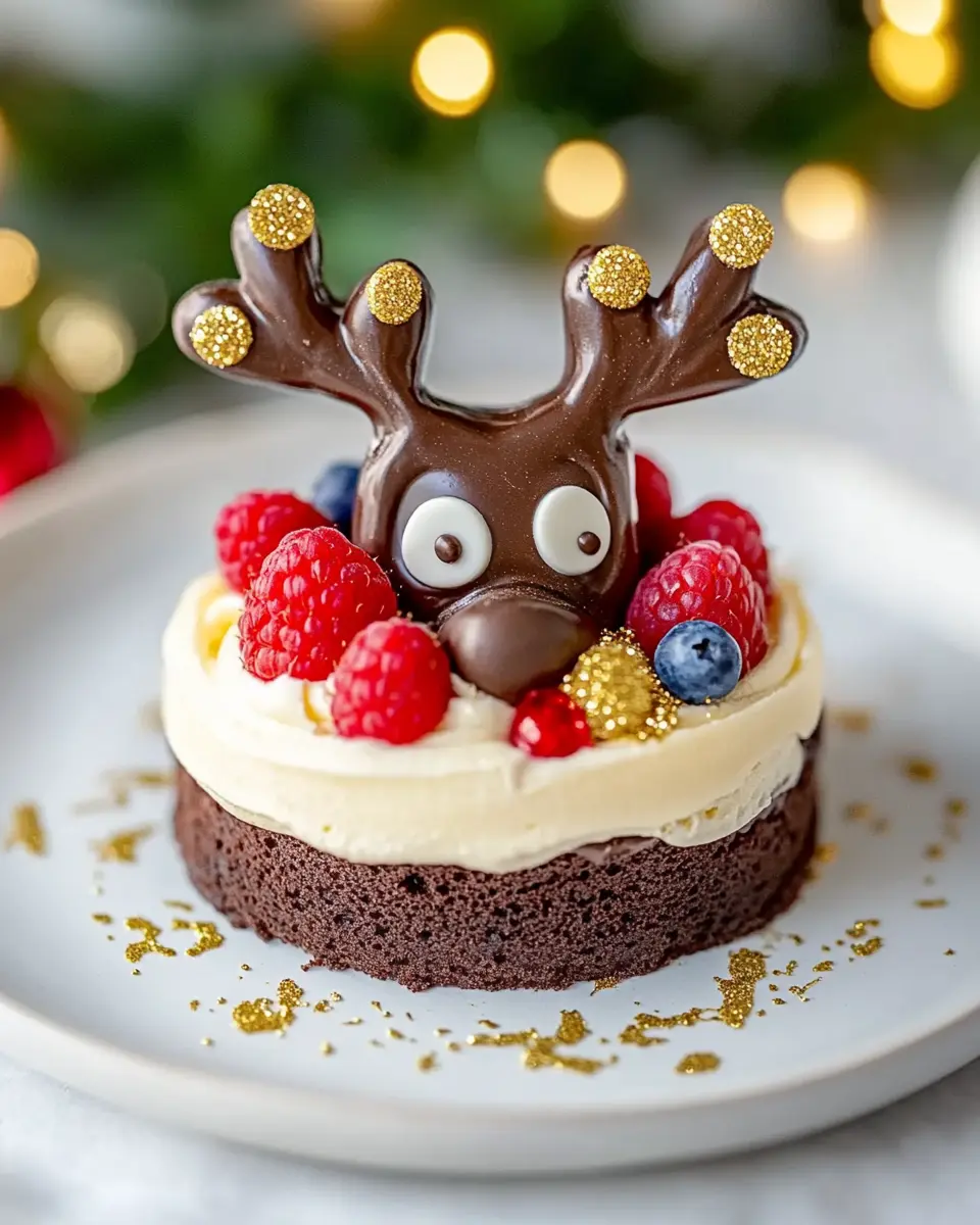 Rentier-Dessert zu Weihnachten First Image First Image