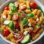 Mediterraner Nudelsalat mit Tomatendressing First Image