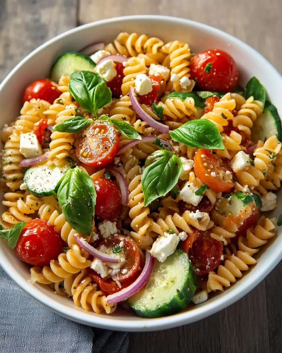 Mediterraner Nudelsalat mit Tomatendressing First Image