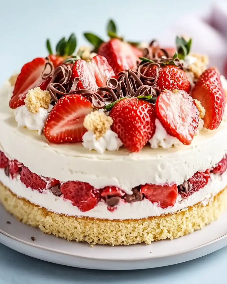 Erdbeertorte mit weißer Schokolade – Einfach & Cremig First Image