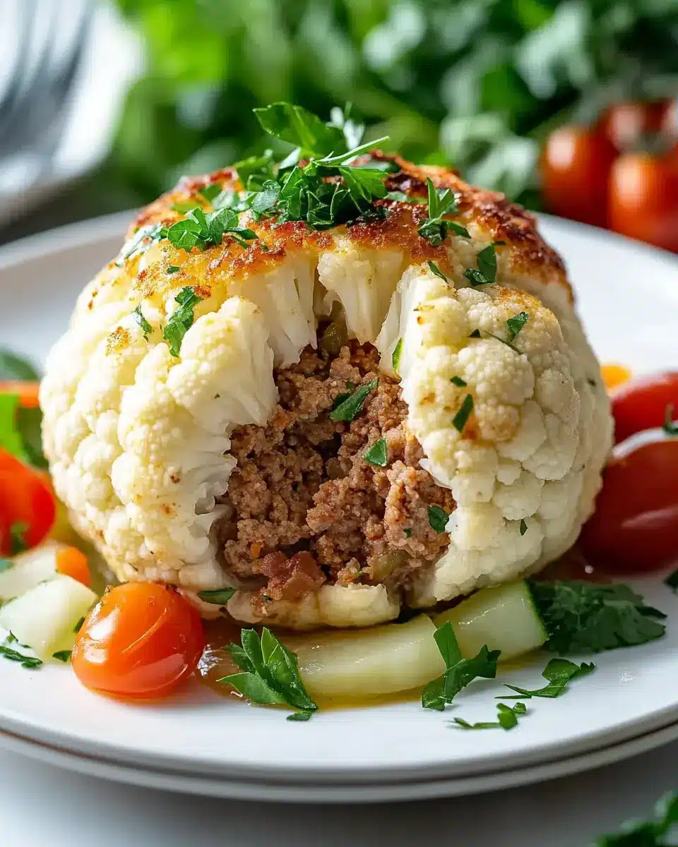 Blumenkohlbombe mit Hackfleisch First Image First Image