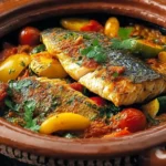 Tajine de poisson – Marokkanischer Fischeintopf voller Aromen First Image First Image