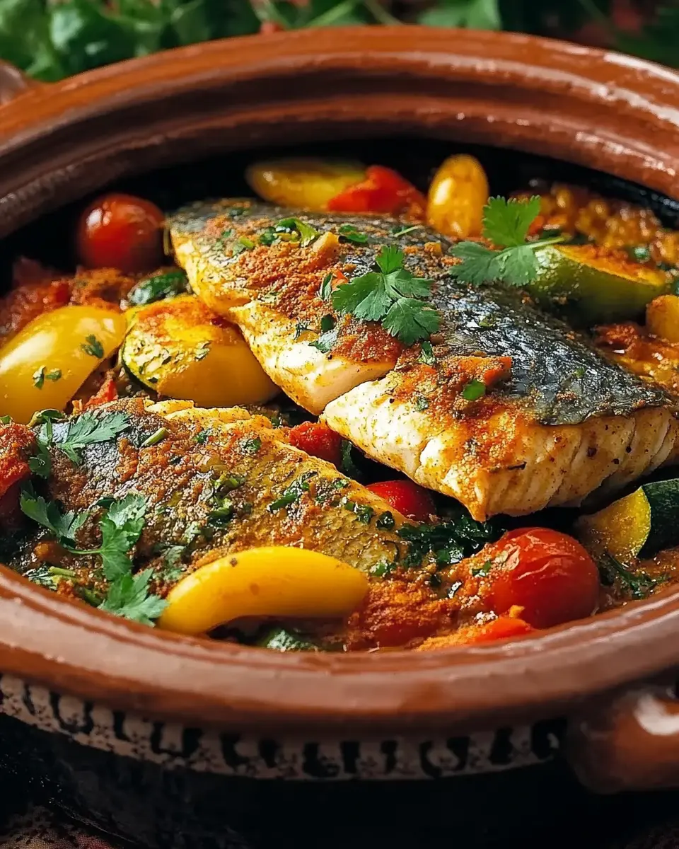 Tajine de poisson – Marokkanischer Fischeintopf voller Aromen First Image First Image