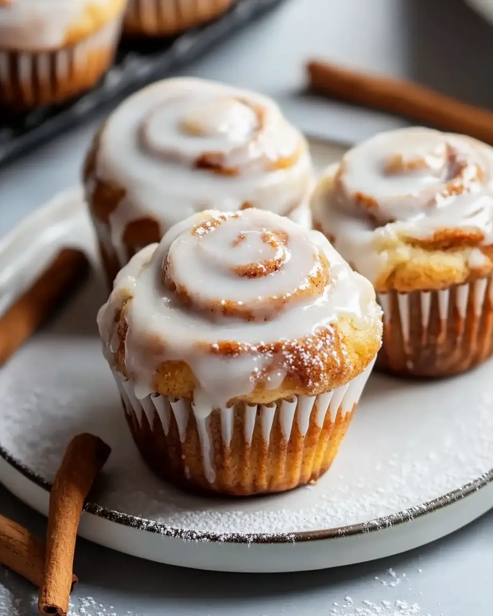 Zimtschnecken Muffins mit Glasur: Saftiges Hefegebäck im Muffinformat First Image First Image