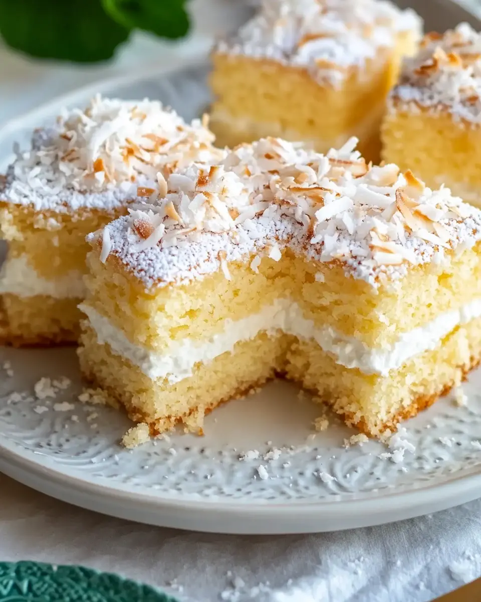 Wattekuchen mit Pudding und Kokos – Der fluffigste Blechkuchen überhaupt First Image