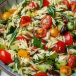 Italienisches Orzo Salat – Frischer Nudelsalat mit mediterranem Flair First Image