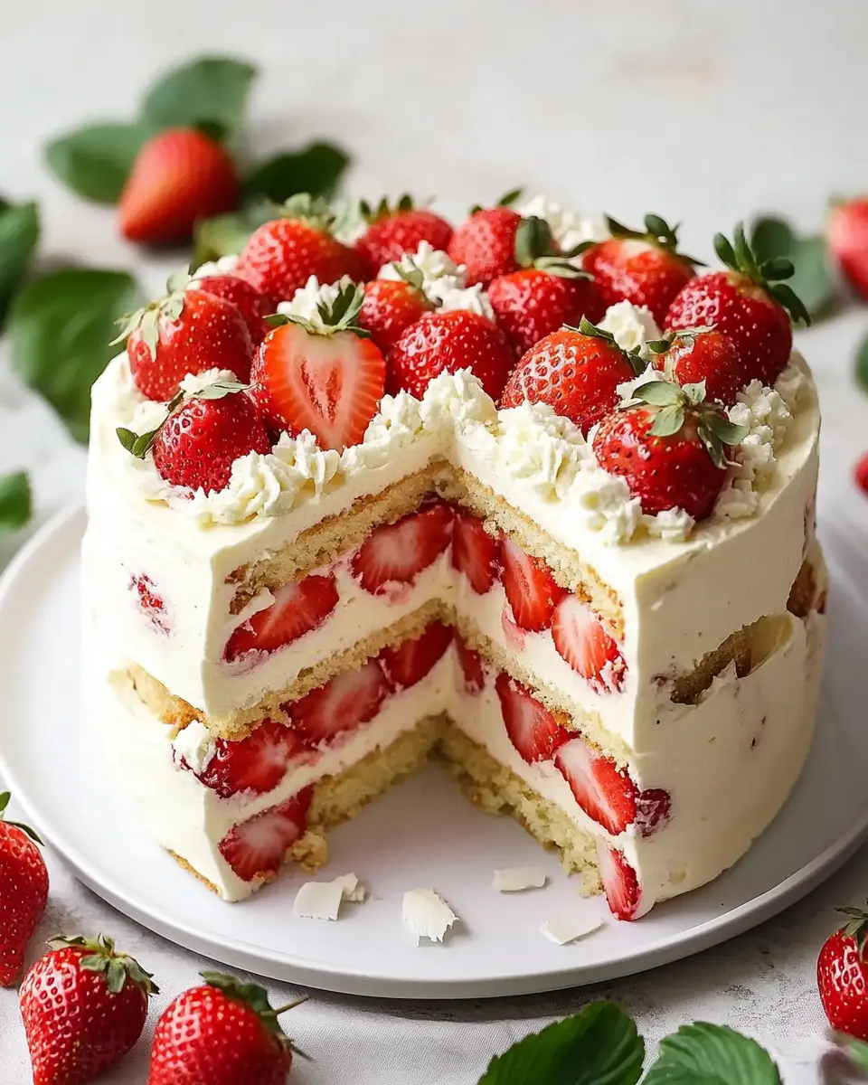 Erdbeer Mascarpone Torte mit weißer Schokolade – Die perfekte Sommertorte First Image