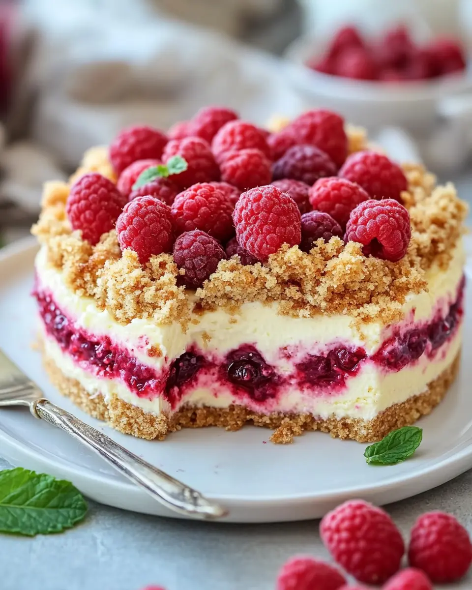 Himbeer Streusel Kuchen mit Joghurt Cheesecake – sommerlich, cremig und knusprig First Image