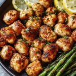 Hähnchenhappen mit Knoblauchbutter und Zitronenspargel – 30 Minuten Genuss First Image