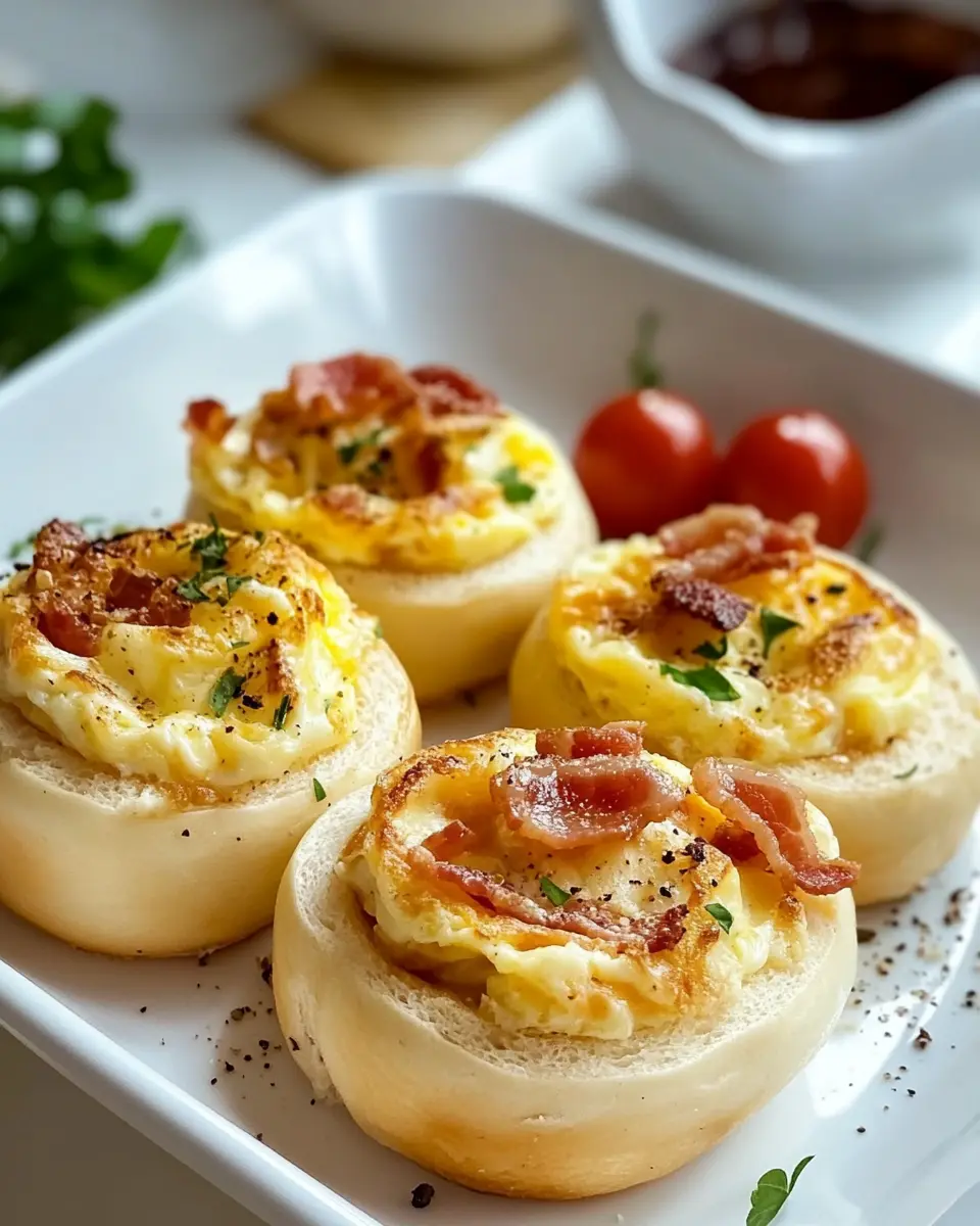 Frühstücksrollen mit Rührei, Käse und Speck: Herzhafter Genuss für den Morgen First Image