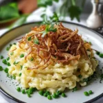Bärlauch Käse Spätzle mit Röstzwiebeln – Bestes Frühlingsrezept First Image