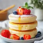 Flauschige japanische Soufflé Pfannkuchen – Das perfekte luftige Frühstückserlebnis First Image