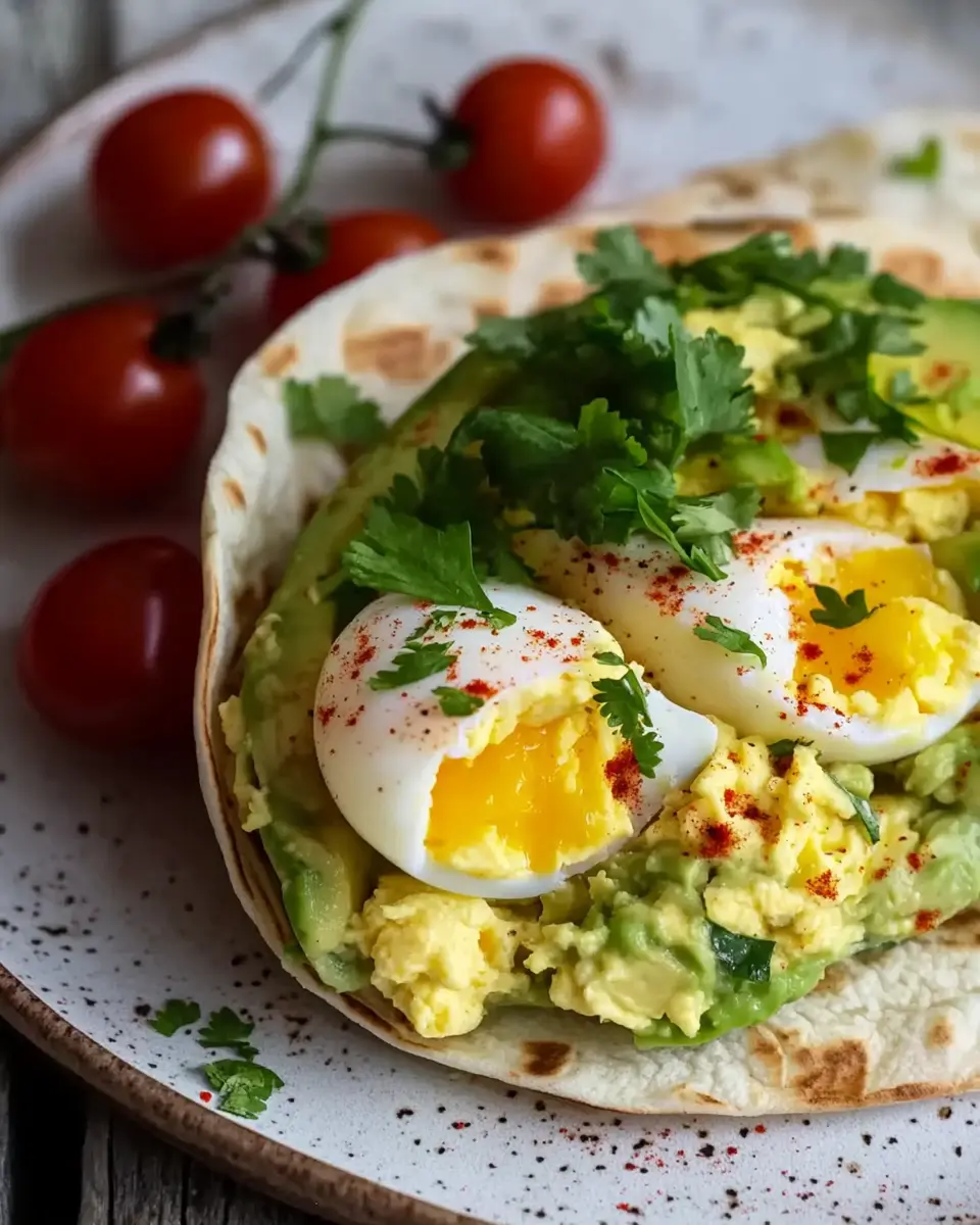 Frühstückswrap mit Ei und Avocado First Image