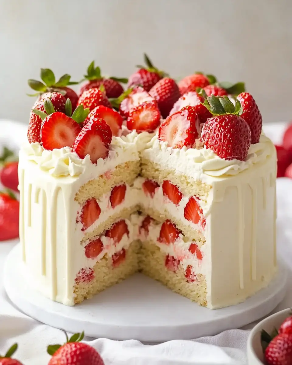 Erdbeer Mascarpone Torte mit weißer Schokolade – Die perfekte Sommertorte First Image