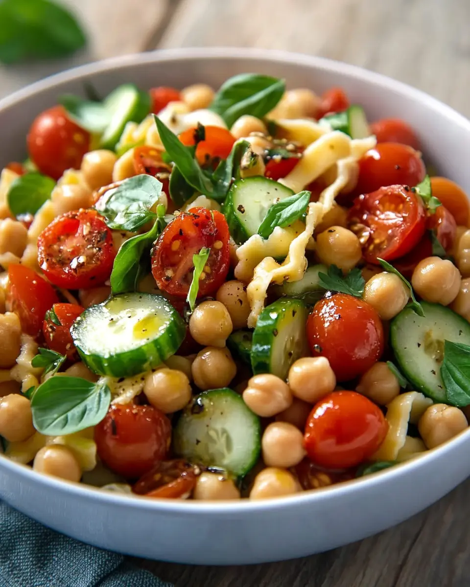 Kichererbsen Salat mit Gurke und Tomaten – Frisch, leicht & gesund First Image