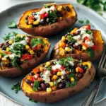 Gefüllte Süßkartoffeln mit Veggie-Füllung First Image