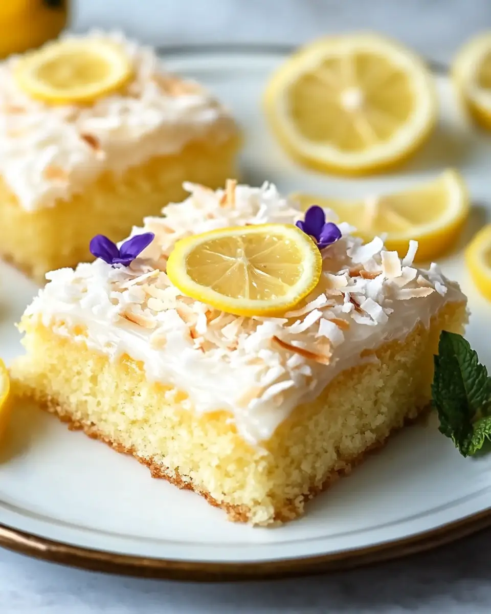 Kokos Zitronen Blechkuchen – Saftiger Sommerkuchen vom Blech First Image