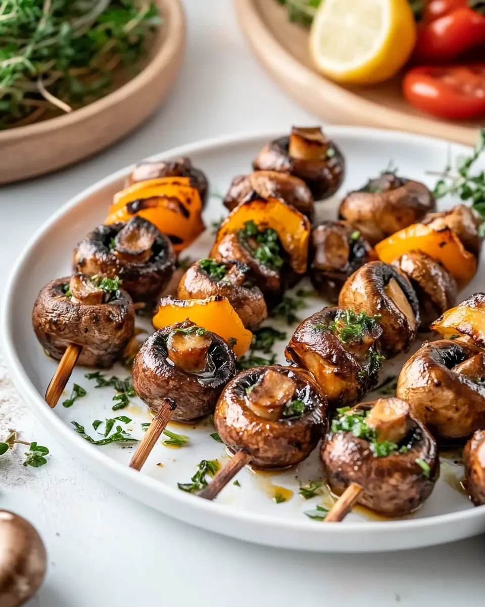 Marinierte Champignon Spieße – Bestes Grillrezept First Image