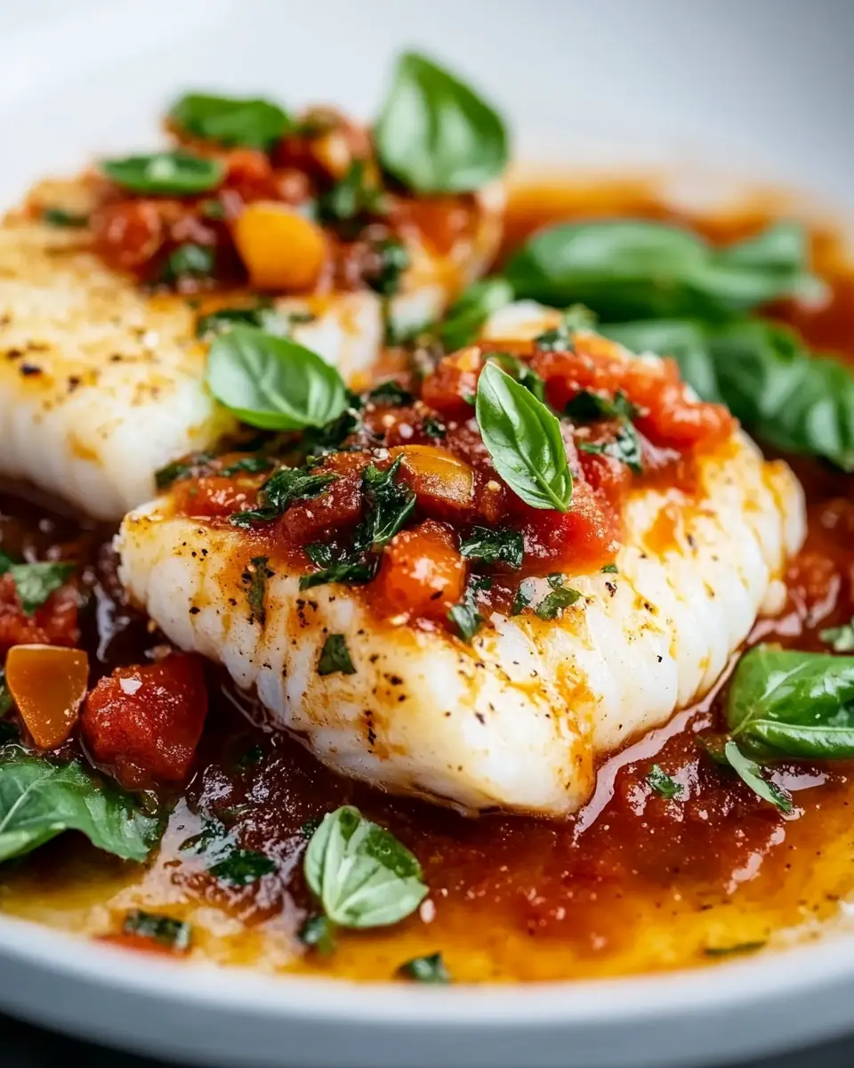 Kabeljau in Tomaten Basilikum Sauce – Bestes Rezept First Image