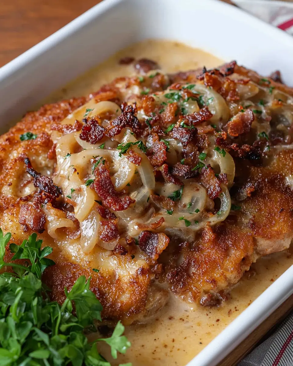 Schweineschnitzel mit Zwiebel-Specksauce: Creamy & Super Simple 5