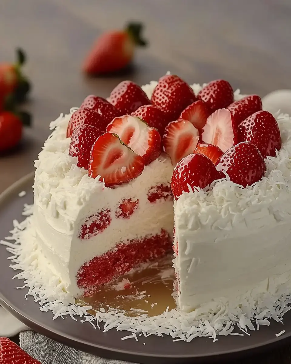 Erdbeer Raffaello Torte – Einfaches cremiges Rezept First Image