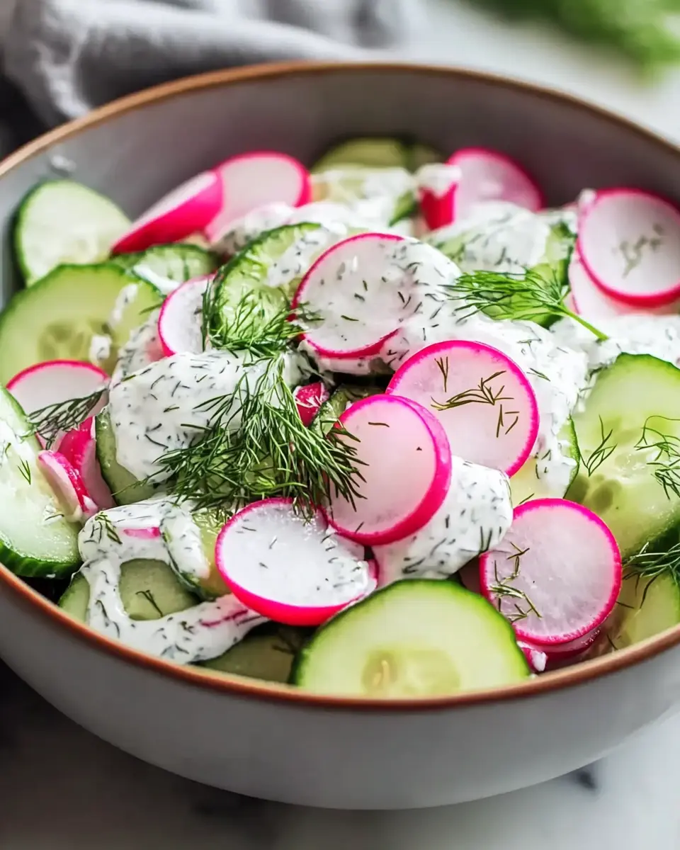 Gurken Radieschen Salat mit Joghurt Dressing - Fresh & Easy Bliss 7 muffgqdvwwsgklqlu4ws