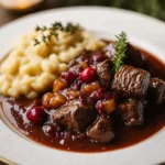 Hirschragout mit Preiselbeeren & Spätzle – zart & aromatisch First Image