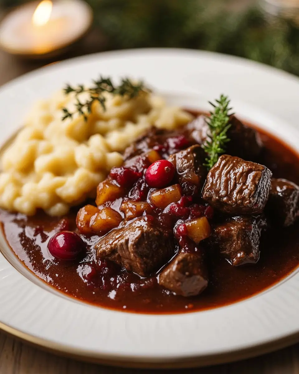 Hirschragout mit Preiselbeeren & Spätzle – zart & aromatisch First Image