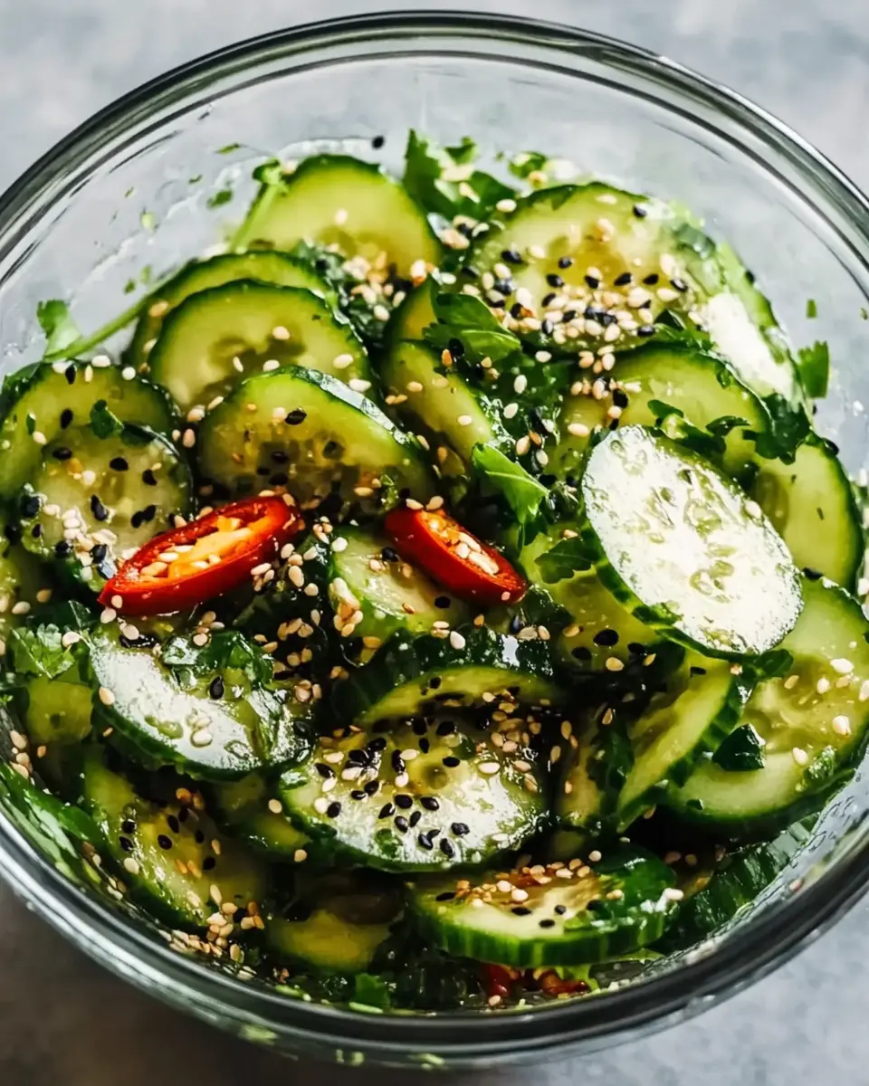 Asiatischer Gurkensalat mit Sesam – Leicht und aromatisch First Image