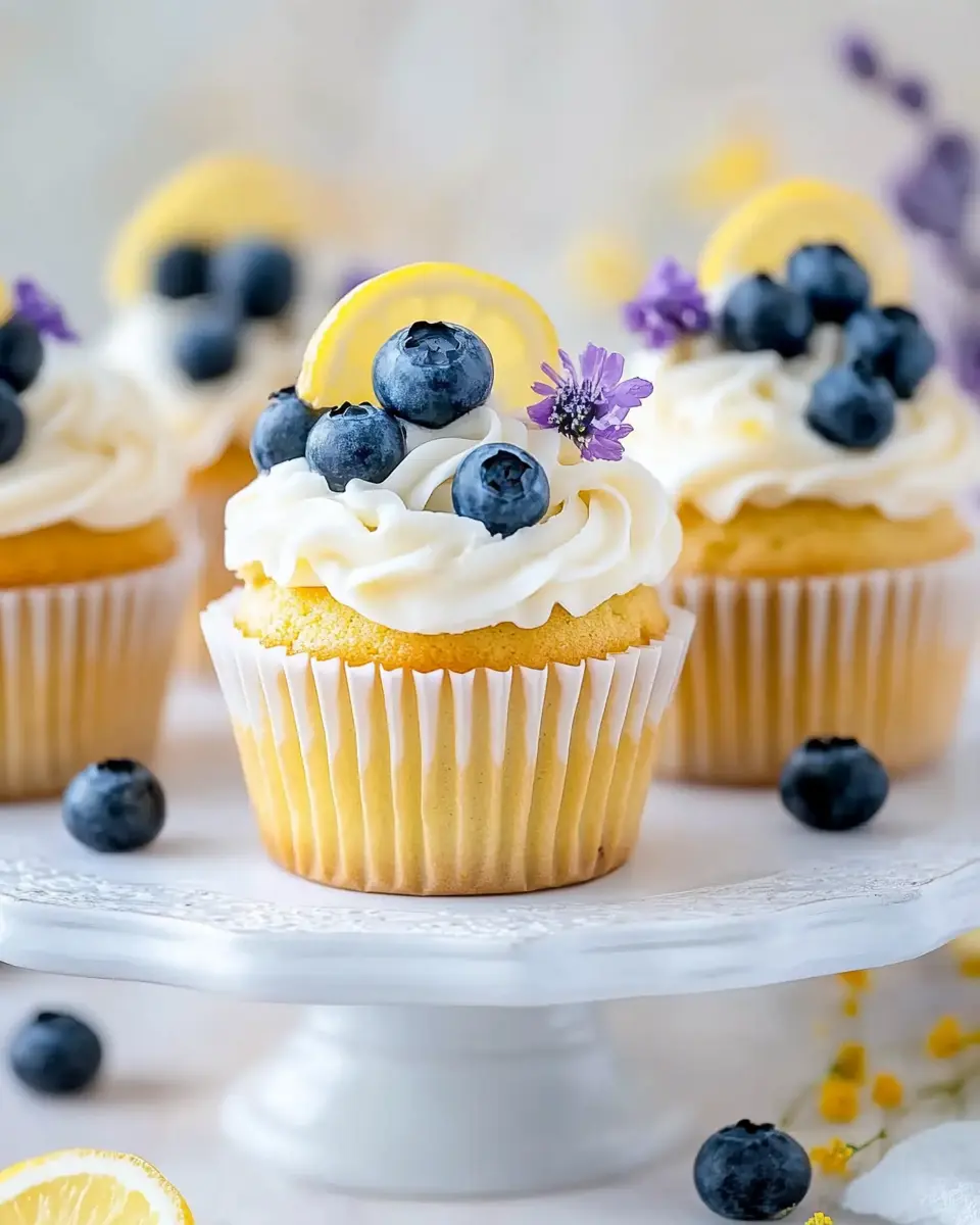 Zitronige Blaubeer Cupcakes mit Frischkäse-Frosting First Image