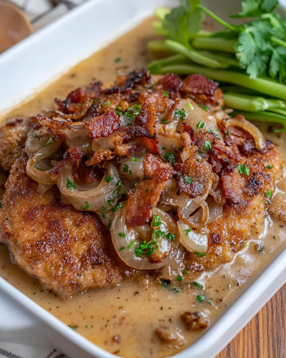 Schweineschnitzel mit Zwiebel-Specksauce: Creamy & Super Simple 6 viyzldhu5y4g0idreapb