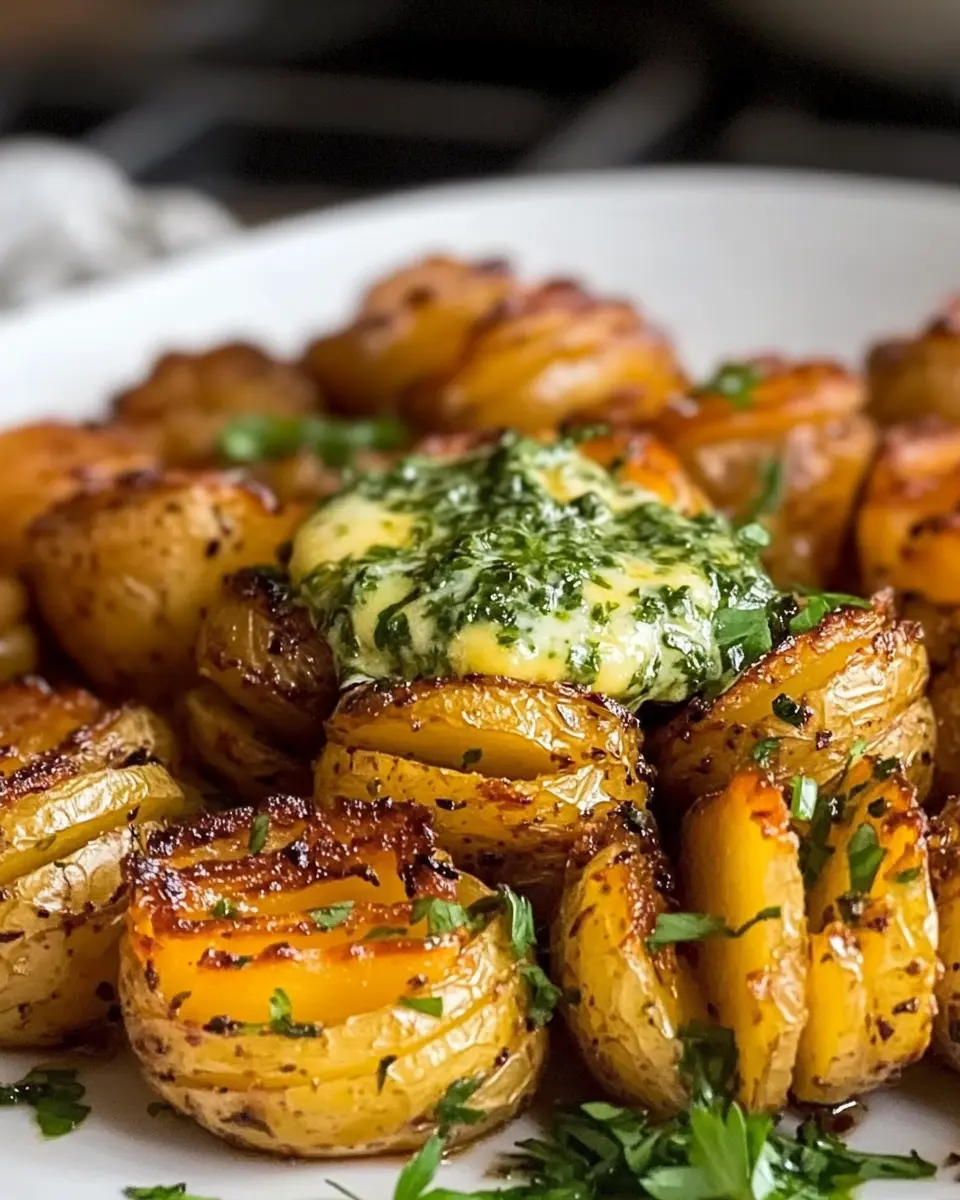 Knusprige Fächerkartoffeln mit Kräuterbutter Rezept: Der Beste Snack!
