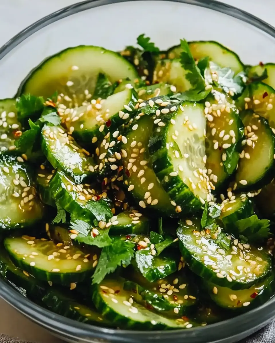 Asiatischer Gurkensalat mit Sesam – Leicht und aromatisch First Image