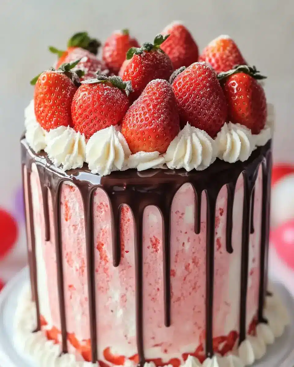 Erdbeer Torte mit Drip – Die perfekte Geburtstagstorte First Image