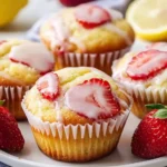 Saftige Erdbeer Muffins mit Zitrone und Vanille – Bestes Rezept First Image